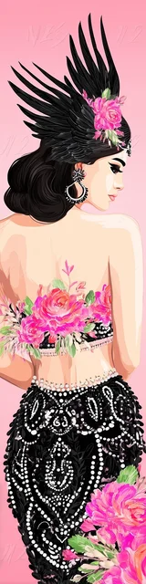 Free angel bookmark featuring an angel with a head dress and black wings